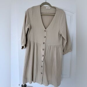 Neuflora cream botton down dress
